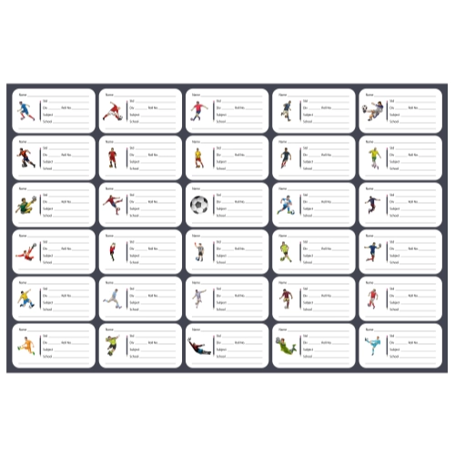 Soccer or Football Theme School Notebook Labels